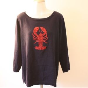 SALE! Large Talbots Navy Lobster Sweater